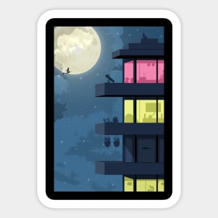 The night tower Sticker